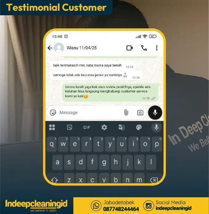 Testimoni Pelanggan Cuci Sofabed - Wisnu Depok